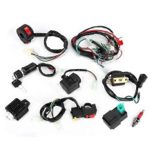 (As show, One size) Bike Wiring Harness Wire Harness Solenoid Coil Rectifier CDI Kit Fits for 50cc 70cc