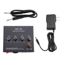 Microphone Preamp 3-Band Equalizer Balanced XLR Interface 60db Gain Mic Pre Amp for Dynamic and Condenser Mic US Plug A