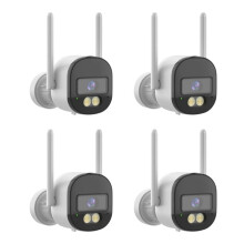 4MP WiFi-Kamera Kabelloses CCTV-System 2,4G & 5G Dualband-IP-Kameras Zwei-Wege-Audiomonitor Regenfeste Außenkamera EU-Stecker