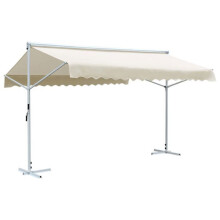 Toldo de pé - HELLOSHOP26 - 4x3 m creme - Poliéster PU - Estrutura de aço revestido a pó - Resistência UV