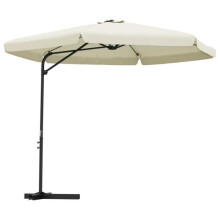 Parasol d'extérieur - 300 cm - Mât acier - Toile polyester anti-UV - 8 nervures
