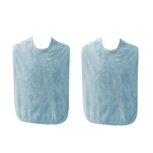 Adult Bibs for Men and Women , Reusable Terry Bibs for Elderly Senior, Waterproof Towel Bibs for Adults 2pcs