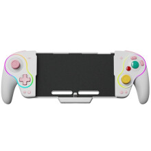 KS63 RGB Wireless Controller Gamepad for & OLED, Retro GameCube Turbo Gaming Pad with Back Button White