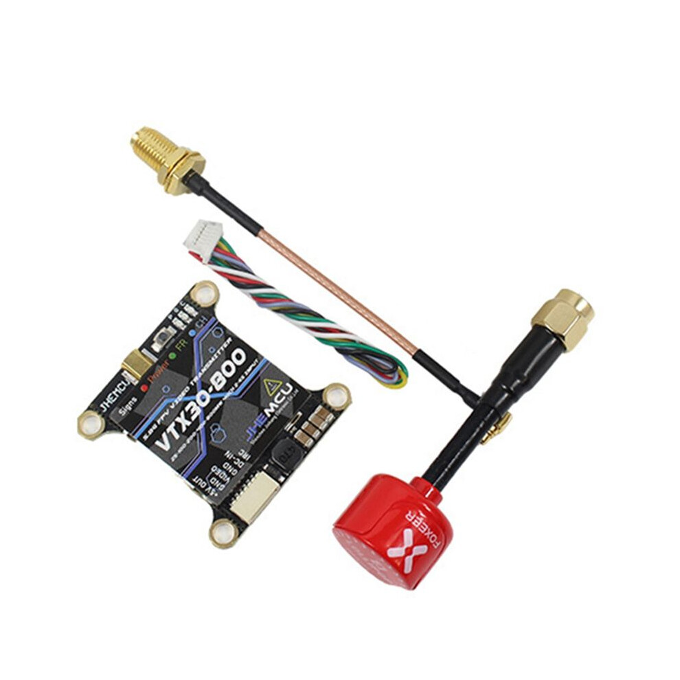 Jhemcu Vtx30-800 5.8G 40Ch Fpv Transmitter With Foxeer Lollipop 3 Antenna Adjustable 25-800Mw For Rc Drones 4711968642749