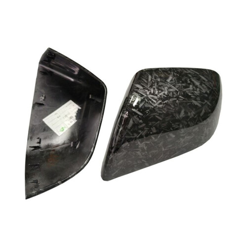 Car Rear Mirror Cover Cap for  Model 3 Water Transfer Forging Pattern Rearview Mirror Shell 2