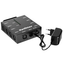 For 8 Way Isolated DMX Splitter LED Lighting Controller 8 Branch Universal Splitter Amplifier 3Pin Outputs EU PLUG