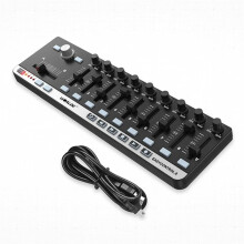 Worlde EASYCONTROL.9 MIDI Controller Portable USB Control with 4 Memory Banks, 6 Transport Buttons & Plug-N- Kit
