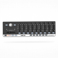 Worlde EASYCONTROL.9 MIDI Controller Portable USB Control with 4 Memory Banks, 6 Transport Buttons & Plug-N- Kit