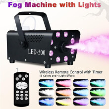 500W LED Smoke Machine with Remote Control Atmospheric Lighting for Christmas Weddings Parties Stage Effects EU Plug
