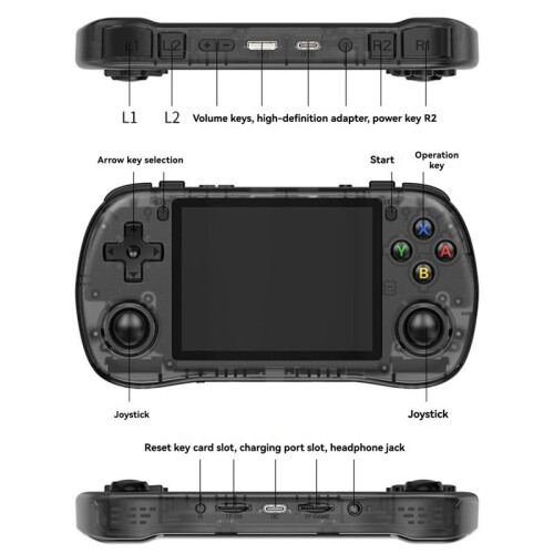 X35H Retro Video Handheld Game Console 3.5-Inch Dual Hall Effect Joystick Gamepad Linux System Supports 26+ Emulators C 1