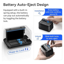 Battery Charger for X5, 3 Slot Battery Charging Station Storage Compartment Accessories (NOT Included Battery)