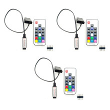 3X Belichtingseffectcontroller voor Computerventilator, 5V 3-Pins/12V 4-Pins RGB-Ventilatorapparatuur Draadbediening/Afstandsbediening met Aan/Uit
