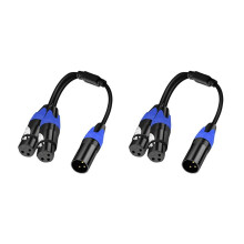 Câble de Microphone Séparateur XLR Y 1 Mâle Vers 2 Femelles, Câbles de Microphone équilibrés XLR Mâle Vers Double XLR Femelle (2 Pièce)