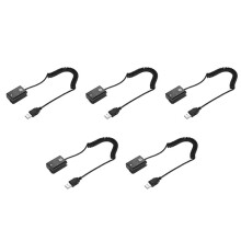 5X Câble de Charge USB à Ressort de Batterie Factice NP-FW50 pour A7 A7R A7S A7M A7II A7S2 A7M2 A7R2 A6500 A6300 Coupleur CC