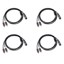 4X XLR to Dual RCA Audio Cable A1 XLR Male 3 Pin to Dual RCA Male Plug Stereo Audio Amplifier Mixing Plug AV Cable 1M
