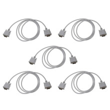 5X VGA DB15 Mannelijk Naar RS232 DB9 Pin Mannelijk Adapterkabel/Video Grafische Verlengkabel (Wit, 1,5 M)