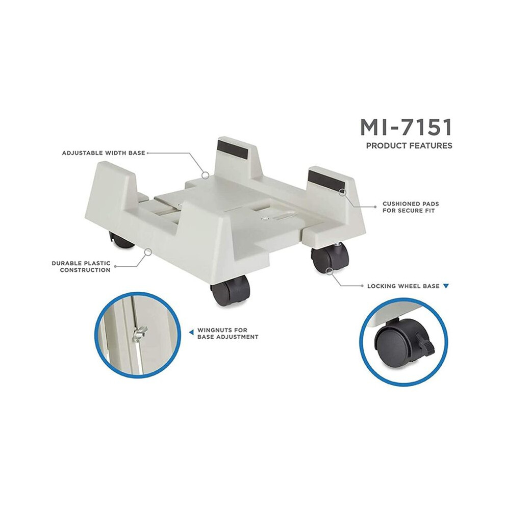 2X Cpu Stand Mobile Desktop Tower Computer Floor Stand Rolling Caster Wheels Adjustable Width Universal 4711371738978