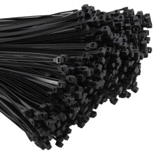 enTie Black Cable Ties 4.8mm x 300mm Nylon 66 UL Approved [1000 Pack]
