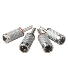 8PCS Banana Plugs HIFI DIY Carbon Fiber Electrical Audio Speaker Cable Banana Connector Plug White