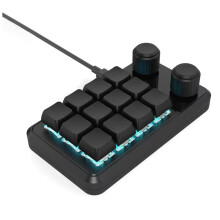 Programming Macro Custom Wired Keyboard RGB 12 Key Copy Paste Button Gaming Keypad Hotswap Macropad Black