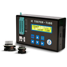 Handheld Rechargeable LED Integrated Circuit Tester Transistor Tester Digital Transistor IC Chip Detector with 2 Bases