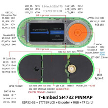 Embed SI4732 ESP32-S3 Radio Dev Board AM/FM/SW/LW DSP Rotary Encoder TFT Screen MIC Audio TF Card