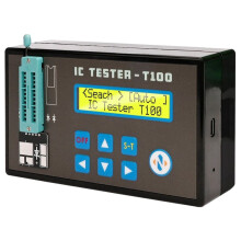 Handheld Rechargeable LED Integrated Circuit Tester Transistor Tester Digital Transistor IC Chip Detector with 2 Bases