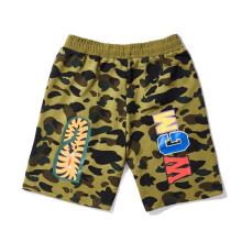 (Yellow,3XL)Summer Leisure New Popular Logo Camouflage Shark Head Printed Shorts Youth