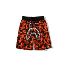 (Crimson,3XL)Summer Leisure New Popular Logo Camouflage Shark Head Printed Shorts Youth