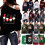 (Navy Blue Four,4XL)Damen Weihnachtspullover Pulli lockeres Sweatshirt Damen Weihnachtskleid Tops Bluse 2
