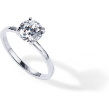 (5, White Gold) HKEDES 18K Sterling Silver Gold Round Cut Solitare 1.5 CT Moissanite Engagement Rings for Women