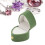 Heart Shape Ring Box Small Flannel Case for Proposal Engagement Wedding Green 1