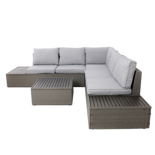 Charles Bentley Charles Bentley Rattan & Polywood Corner Lounge Set 2