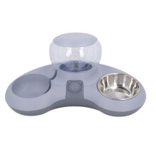 Tilted Raised Cat Bowls Gravity Feed Water System Stainless Steel Bowls Elevated Pet Food And Water Bowl Set Automatic Water Dispenser Spill