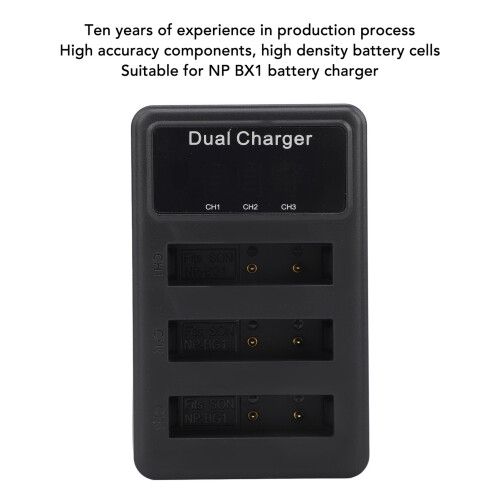 3 Pack Micro USB Battery Charger for NP BG1 Digital Camera with LCD Display 2