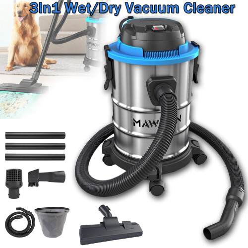 20L Stainless Steel Multi-Functional Vacuum Cleaner, Wet and Dry Use.