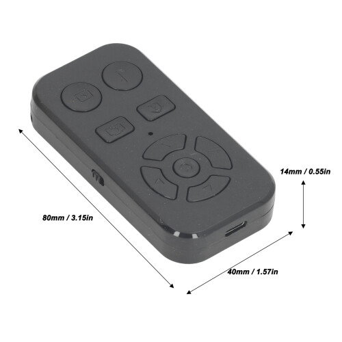 Bluetooth Remote Control Page Turner 9 Keys Rechargeable 150mAh Black 1
