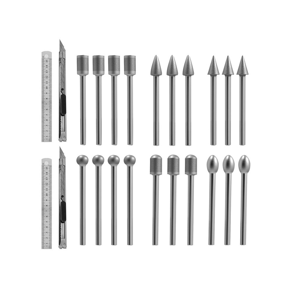 24Pcs Bit, Gemstone, Stone Carving, Grinding & Polishing -For Hobbyists, Diyers And Craftsmen Working Fine Sand 4712536709246