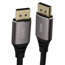 Aura DisplayPort v1.4 8K 60Hz Shielded Flexible TPE Cable Gold Plated 1m