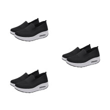 3Paires Baskets Femme Semelle Épaisse Textile Respirante