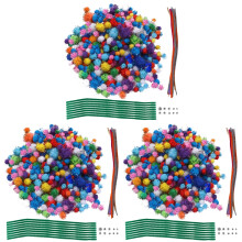 3Sets Farbige Plüschkugeln DIY Zubehör Kinder Basteln Kinderparty Deko
