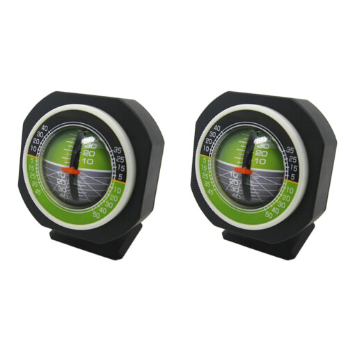 2Stk Fahrzeug-Winkellibelle, LED Auto-Inklinometer, Langlebig Schwarz