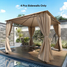 Outsunny 3 x 3 m Gazebo Replacement Curtains Privacy Panel Set, 4 Panels