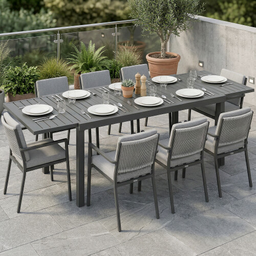 Outsunny Mesa Jardín Extensible Gris 225 x 85 x 75 cm 1