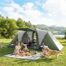 Outsunny Family Camping Tent 3000mm Waterproof 8-12 Person Green