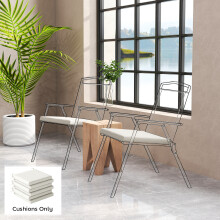 Outsunny Outdoor Seat Cushions with Machine Washable Cover Cream White