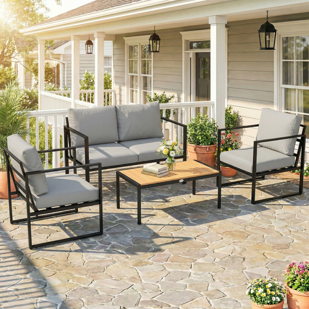 Outsunny Outdoor Garden Furniture Set, 4 Piece Patio Furniture