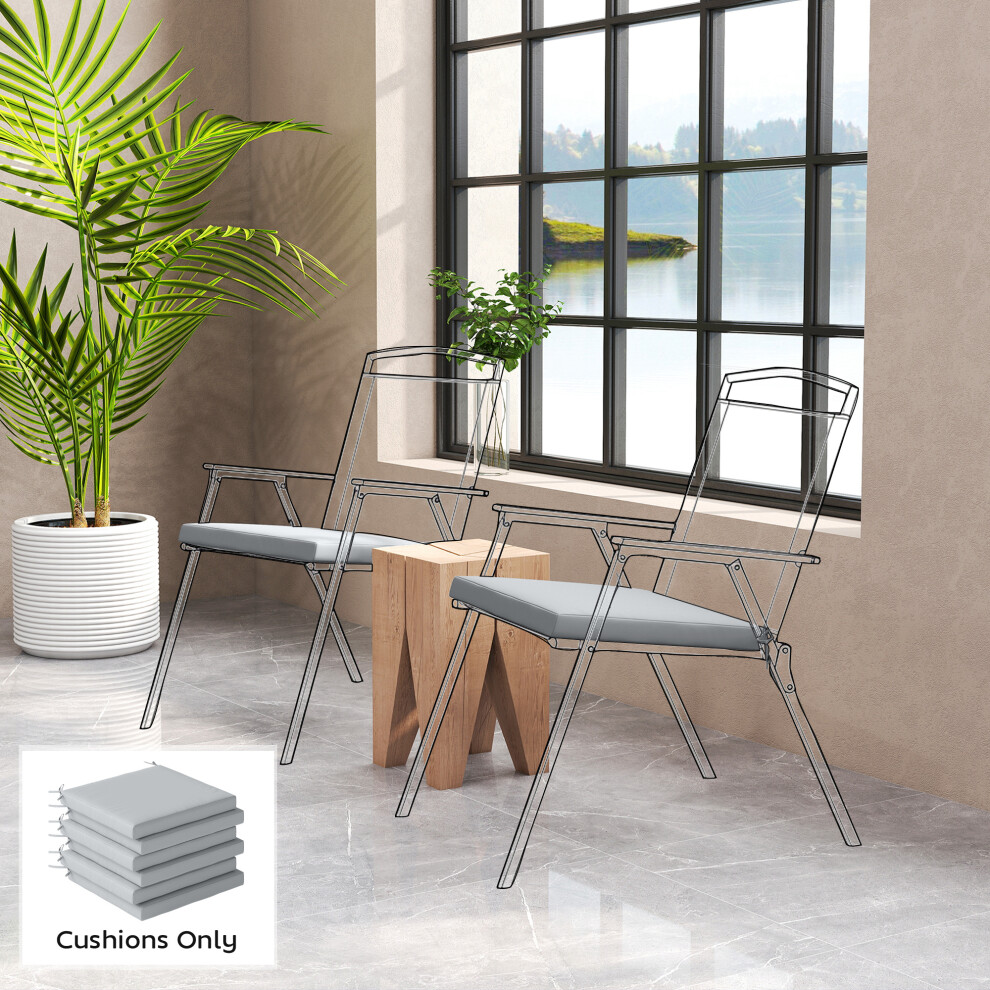 Outsunny Seat Cushions With Machine Washable Cover Light Grey