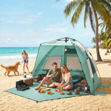 Outsunny Pop Up Beach Tent for 2-3 Person with Carry Bag, UPF15+, Green