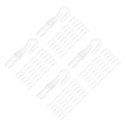 200Pcs Clear Plastic Curtains Wand Hooks for Blind Rods Elegant Design